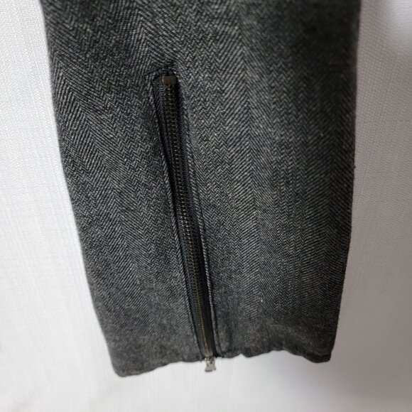 Kenar Womens Moto Style Dress Pants Zip Legs Sz 10 Zip Pockets Lined Grey Tweed - Picture 7 of 16